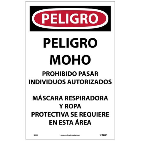 NMC D995 Danger Microbial Hazard Spanish Paper Sign, 17" x 11", Pack of 100