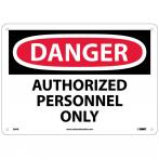 NMC D9AB Danger Authorized Personnel Only Sign - Standard Aluminum, 10" x 14"